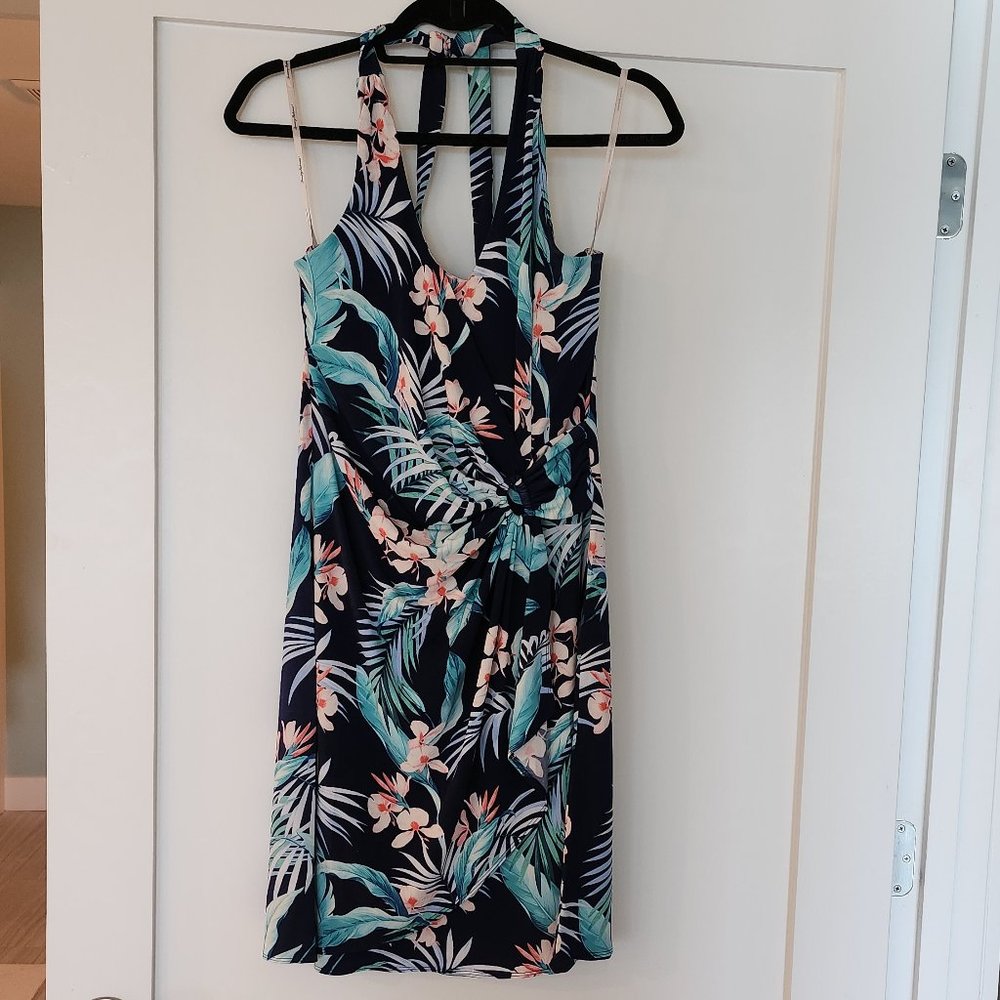 Tommy Bahama Clara Atlantic Orchid Faux-Wrap Halter Dress